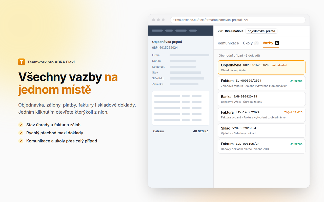 Všechny vazby na jednom místě